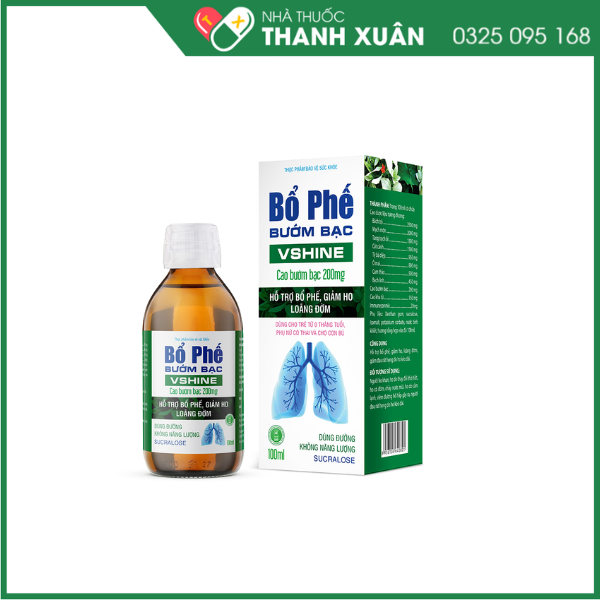 Bổ phế Bướm bạc Vshine hỗ trợ bổ phế, giảm ho, loãng đờm